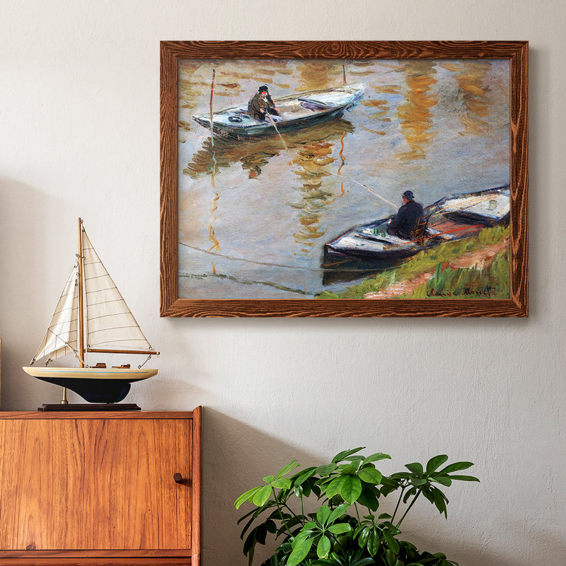 Two Anglers, 1882, reproduction d'art sur toile, Érable, H 18 po x l 26 po x P 1,5 po