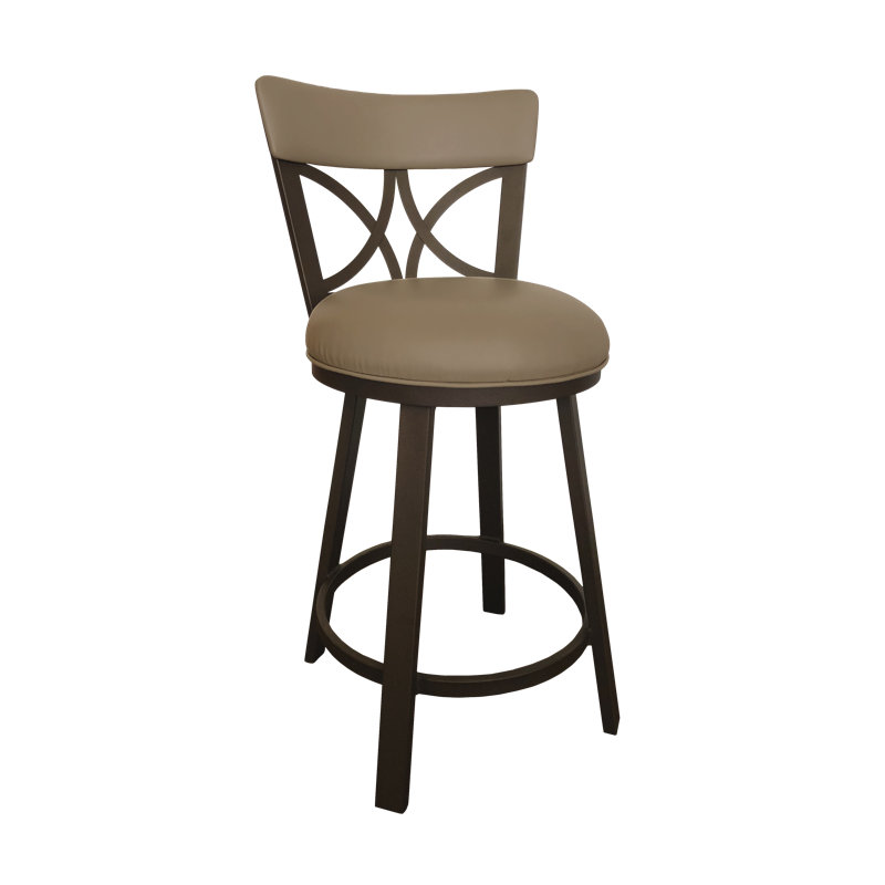 Swivel Upholstered Counter Stool with Metal Frame, Counter Stool (26" Seat Height)