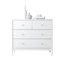 Commode blanche à 4 tiroirs pour enfants, armoire de rangement en bois pour chambre d'enfant, chambre de bébé, garde-robe, table de chevet pour bébé ou salon