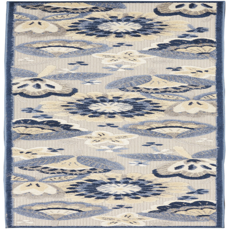 Floral Indoor / Outdoor Rug, Runner 2'3" x 10'