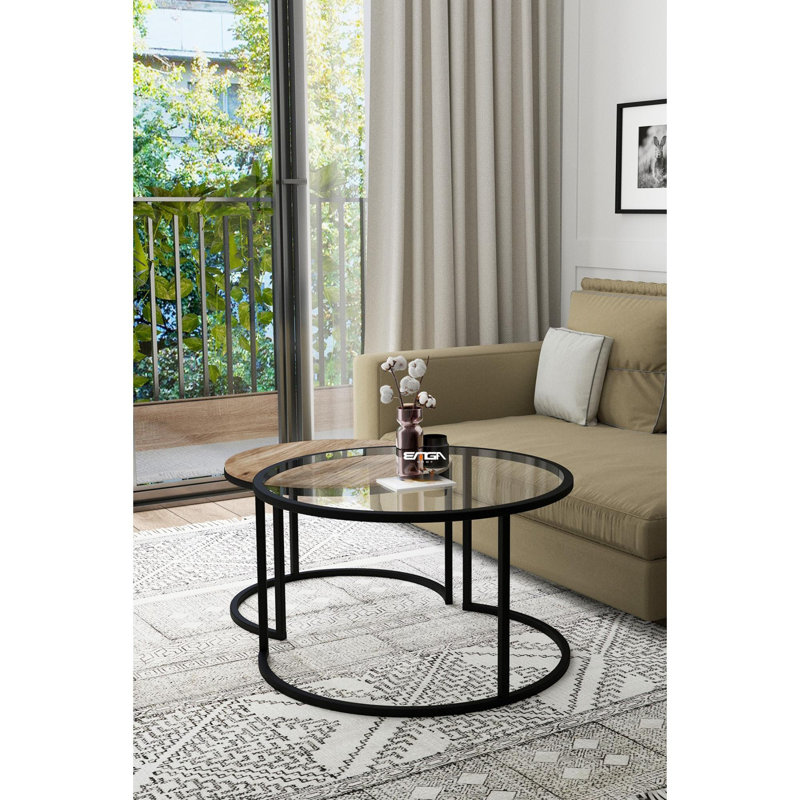 Glorias Coffee Table, Transparent/Antique Pine