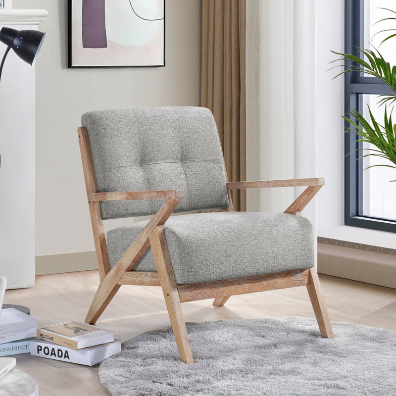 Chaise d'appoint moderne capitonnée 1pc, Gris