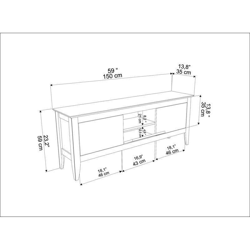 Albertha TV Stand for TVs up to 70", White