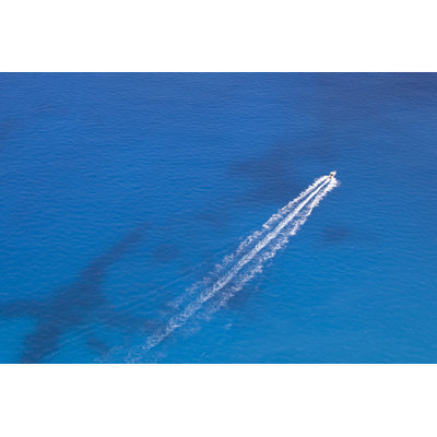 Motorboat In The Sea by Ognianm - Wrapped Canvas Print