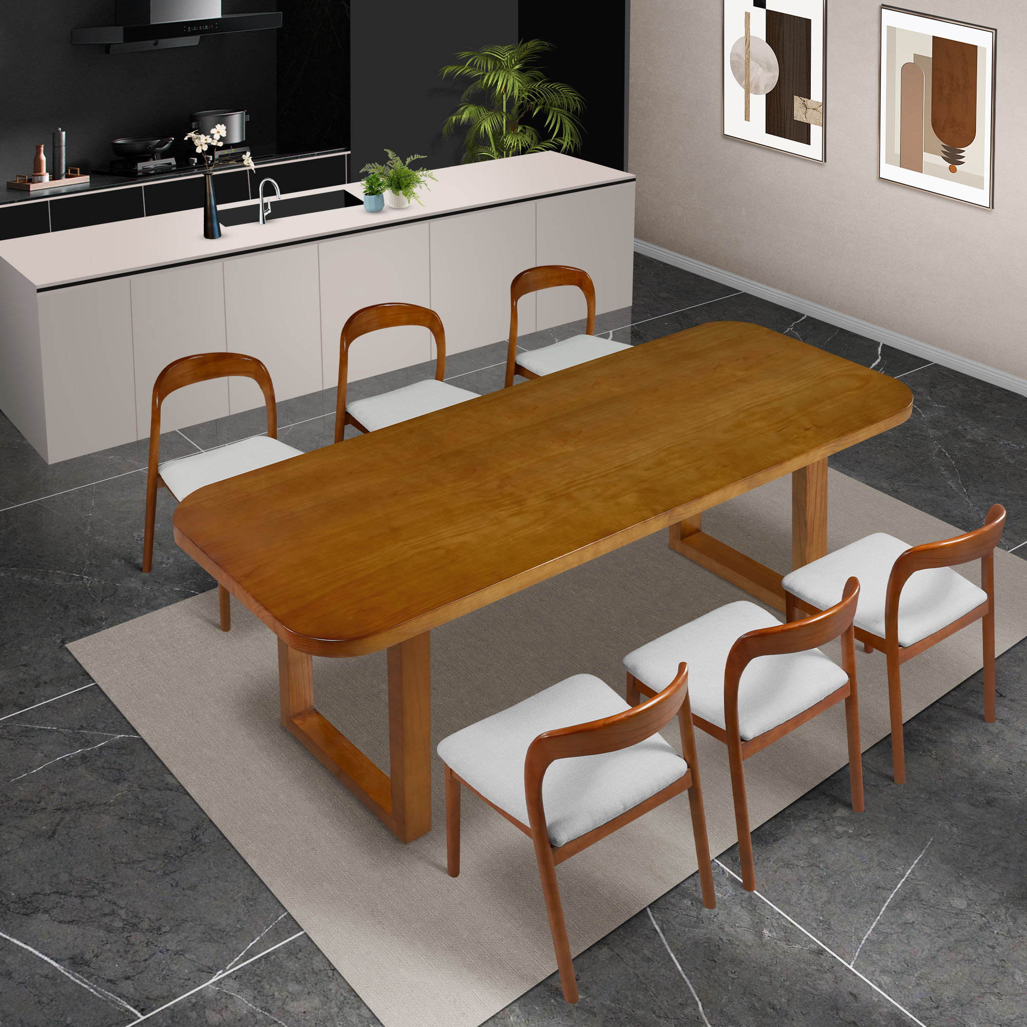 HomeEaseHY Simple Ash Wood Rectangular Dining Table Sets - Wayfair Canada