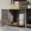 Armoire d'intérieur pour chat avec étagère de rangement, portes doubles et patin à gratter, grand bac à litière pratique gris caché