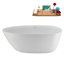 67" Streamline Soaking Freestanding Tub and Tray With Drain-102211130