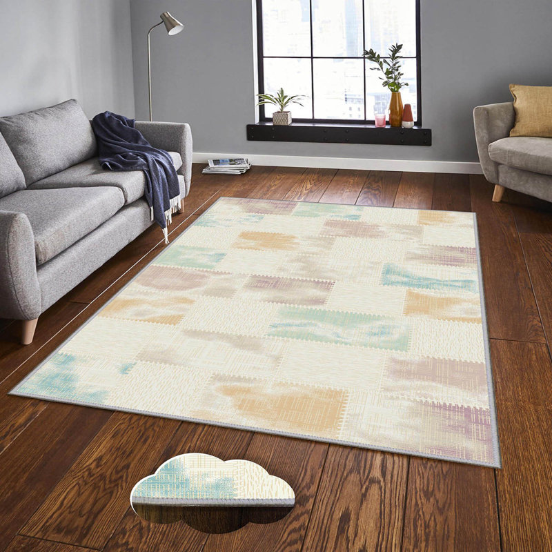 Tapis 100% polyester de qualité supérieure à impression numérique 3D, 4,0 po x 5,9 pi, hauteur des poils: 0,3 po, 650 g / m² | Antibactérien, antidérapant sous la surface | Lavable à la machine, idéal pour le salon, la chambre à coucher et les espaces pour enfants