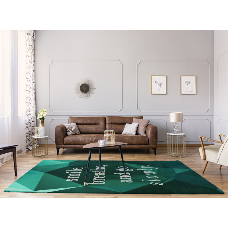 Tapis en polyester à guillemet lent en faux gemme, Rectangle 9 pi x 12 pi