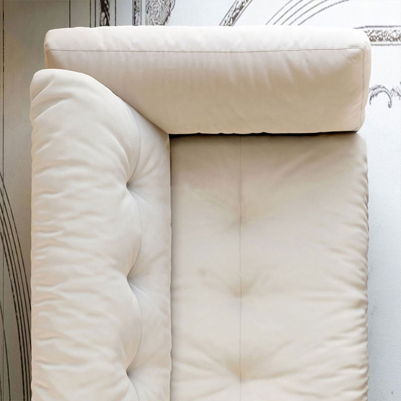 Coussin modulaire en velours cristal crème, H 36,22 po x L 94,49 po x l 37,40 po