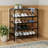 5-Tier Metal Shoe Rack With Adjustable Mesh Shelves; Holds 16-20 Pairs Of Shoes; Industrial Style Floor-Standing Entryway Wardrobe.-2075344464