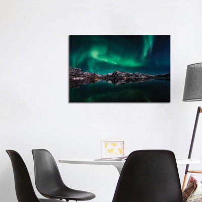 Lofoten Aurora Reflection 1 Piece Wrapped Canvas Wall Art