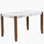 Ensemble de table de salle à manger 5 pièces pour 4 personnes, table de style faux marbre de 46 po et 4 chaises rembourrées avec pieds en bois d'hévéa massif, siège rembourré, dossier incurvé, ensemble de coin-repas compact pour la salle à manger, blanc-803512118