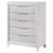 Mory Tall Dresser Chest, 5 Drawer, Embossed Herringbone Pattern, White