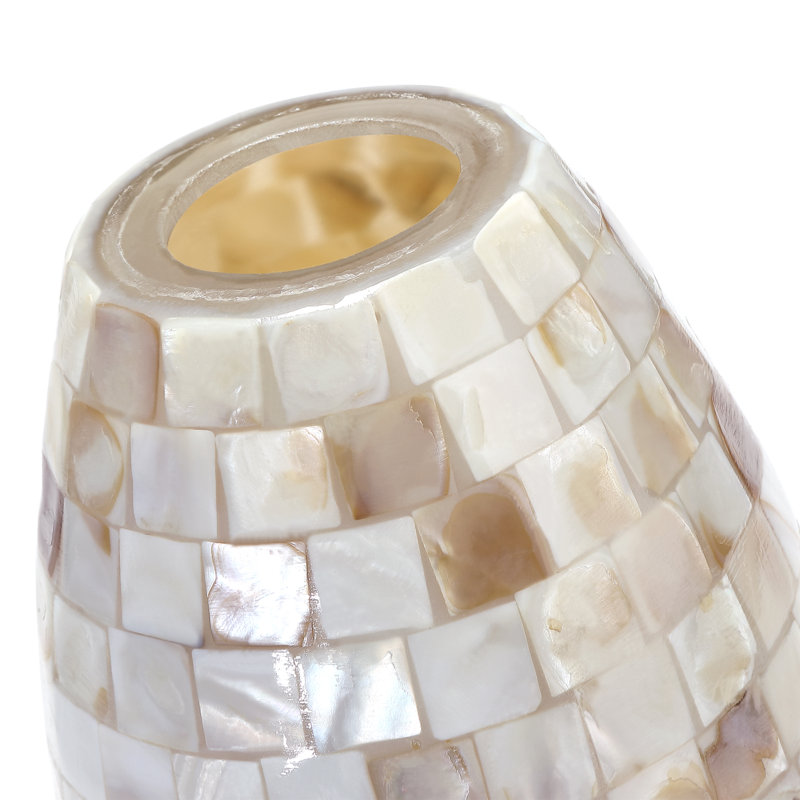 Abat-jour en mosaïque de verre naturel blanc carré poli convenant à l'ajustement des lèvres 1,65 po