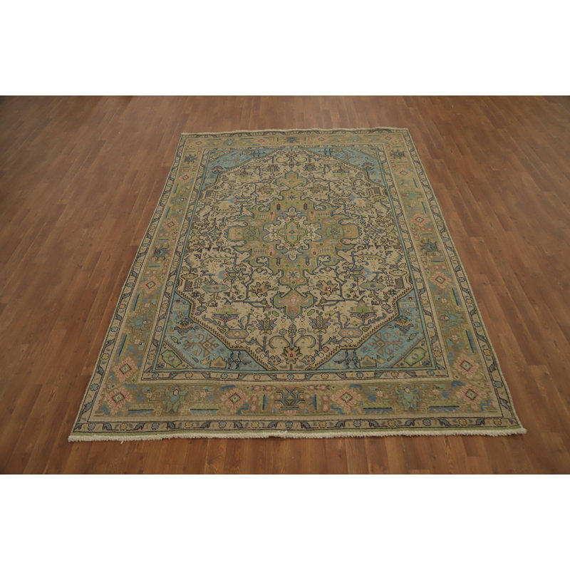 Tapis traditionnel rétro géométrique 6 x 9