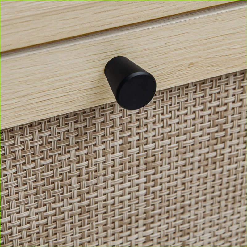 Armoires à chaussures | Armoire de rangement pour chaussures à 3 portes en rotin d'ingénierie moderne autoportante, base en métal | Beige | Panneau de particules