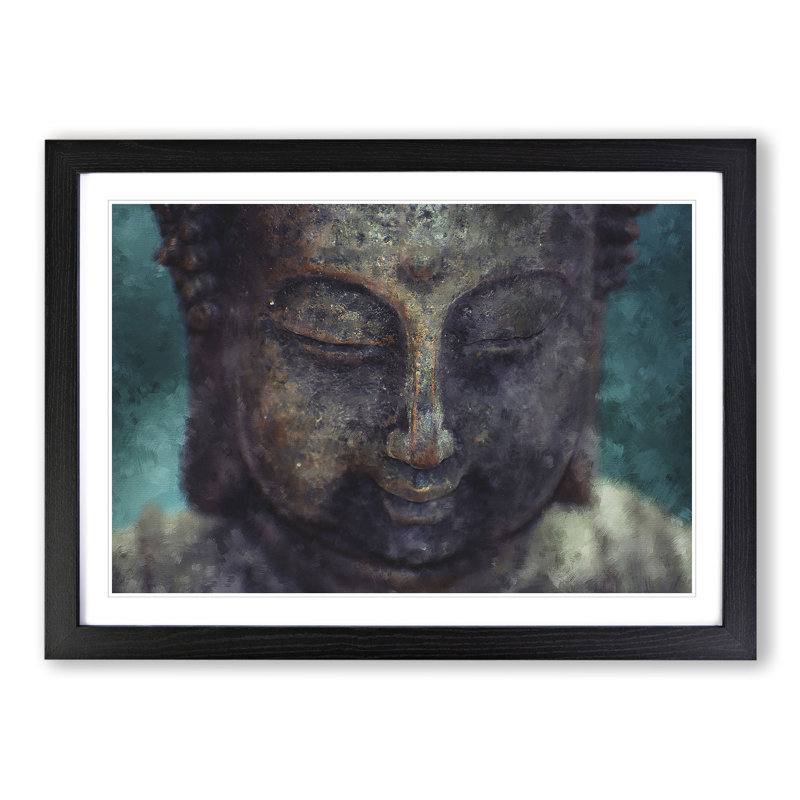 Buddha Statue Vol.10 - Picture Frame Painting, 27cm H x 36cm W x 2cm D, Black