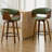 Modern Upholstered Swivel 30'' Bar Stools, Wood Kitchen Island Stools with Footrest-122289453-119858581