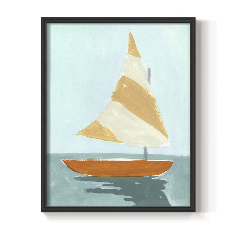 Petite voile I, reproduction encadrée - bois massif, H 28 po x l 22 po, Noir