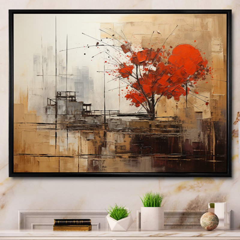 Collages d'automne I - Collages abstraits, impressions sur toile, H 34 po x l 44 po x P 1,5 po, Cadre flottant noir
