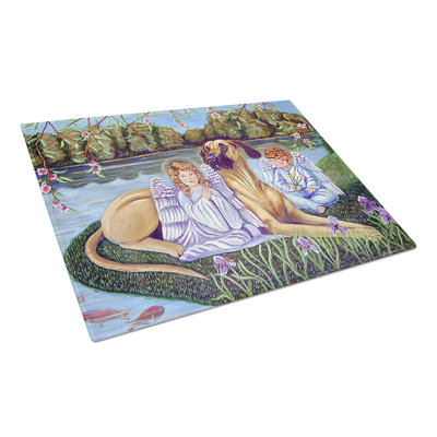Caroline's Treasures Angels with Great Dane Glass Cutting Board