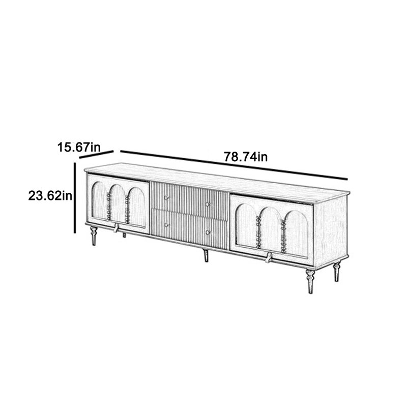 Meuble télé en bois massif Hide the Flip, 78.74"