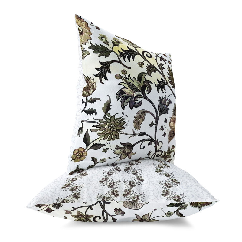 Coussin décoratif intérieur / extérieur Garden Path, H 20 po x l 20 po, Brun/vert
