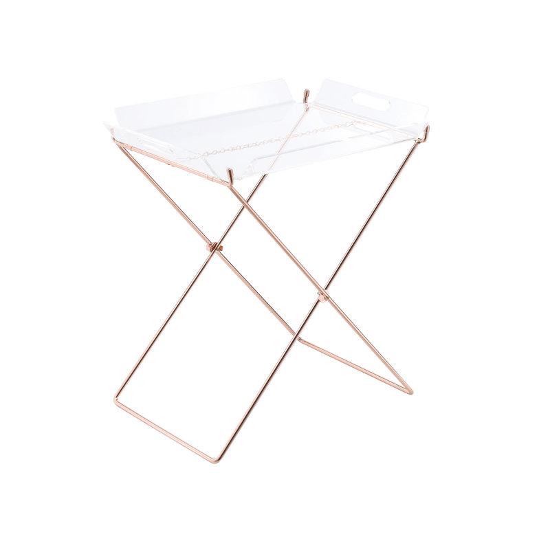 Table-plateau en acrylique et cuivre transparent Cercie