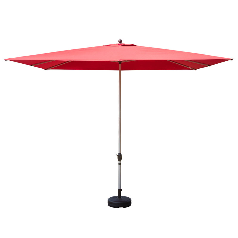 Parasol de patio rectangulaire avec manivelle (base non incluse), Rouge brique