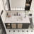 43 Inch Marble Vanity Top, White Vanity Top with 3 Pre-drilled Faucet Holes, Bathroom Vanity Top with Undermount Rectangular Middle Sink and 4" Height Backsplash,  Bianco Carrara Venato