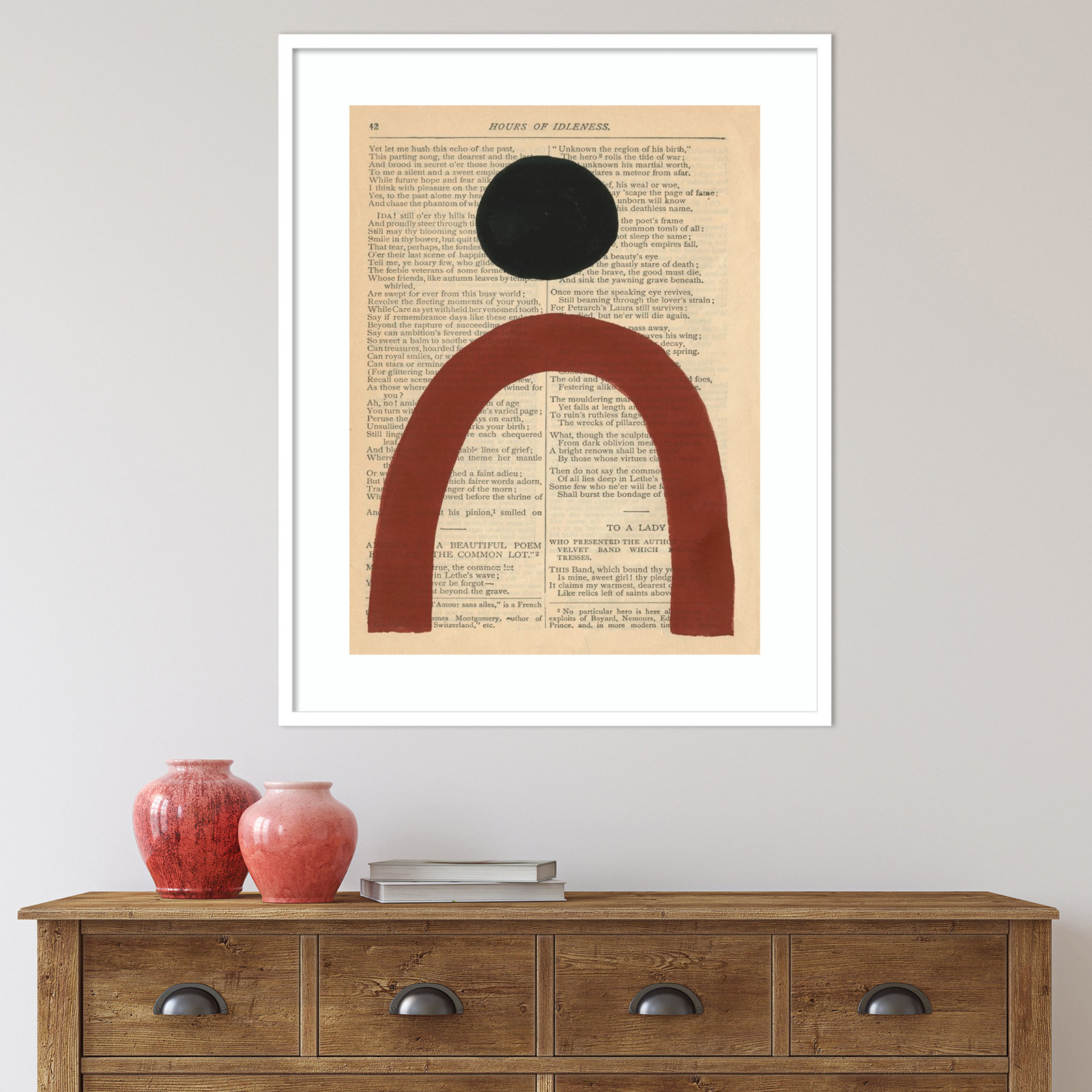 Modern Prose VI by W. Stramel, White Framed Paper, 35.38" H x 28.38" W x 0.88" D
