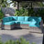 14 housses de coussin de patio de 4 pièces de 14 po d'épaisseur - Remplacement résistant à l'eau pour canapé modulaire à 6 places-1832500914