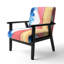 Chaise d'appoint et fauteuil rembourrés rouge, bleu, jaune, éclaboussures d'encre moderne-1265577075