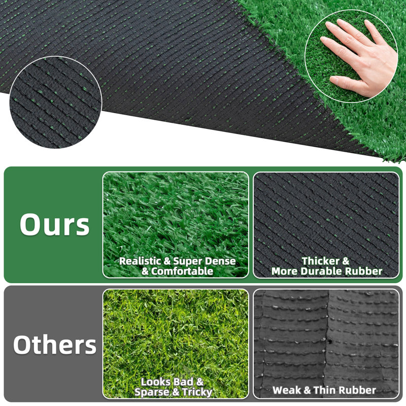 Artificial Turf Grass, 2" H x 78.74" W x 78.74" D