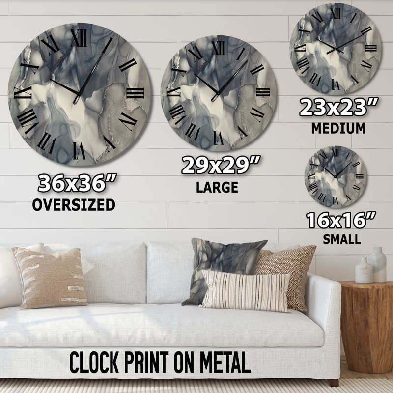 Horloge murale Tender, Petit, Gris / Noir
