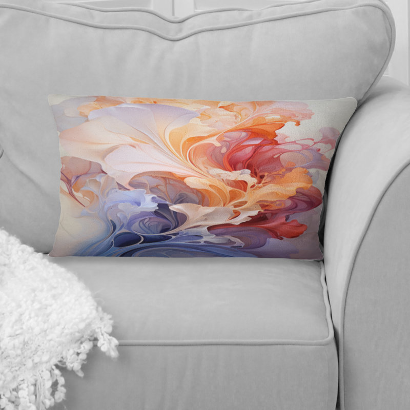 Coussin décoratif orange fractal harmonique fractal orange - fractales