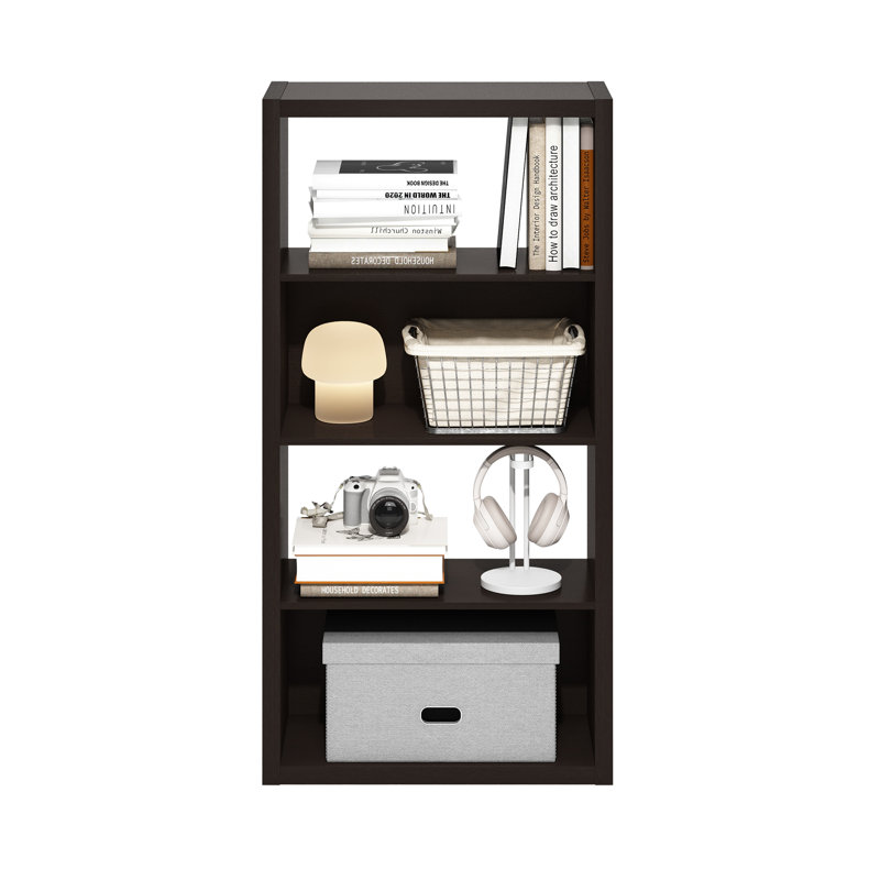 Viola Open Shelf Bookcase, Bookshelf,, Dark Oak, (4 Shelves) 45.4"H x 23.2"W x 11.3"D
