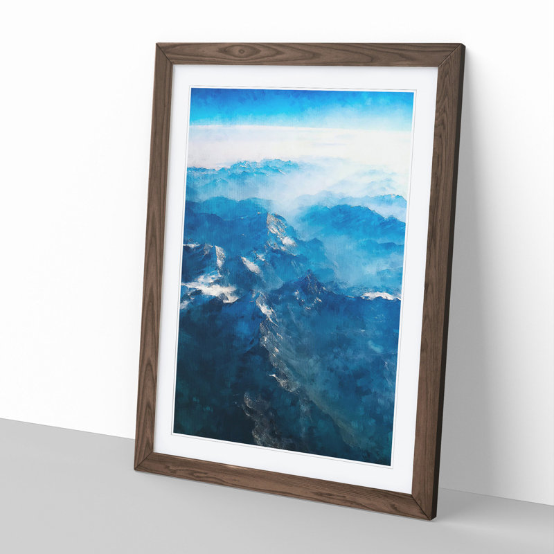Mountain Tops in Switzerland - Framed Print, Walnut Framed, 36cm H x 27cm W x 2cm D