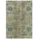 Hand Knotted Wool Floral Area Rug in Blue/Green/Gold
