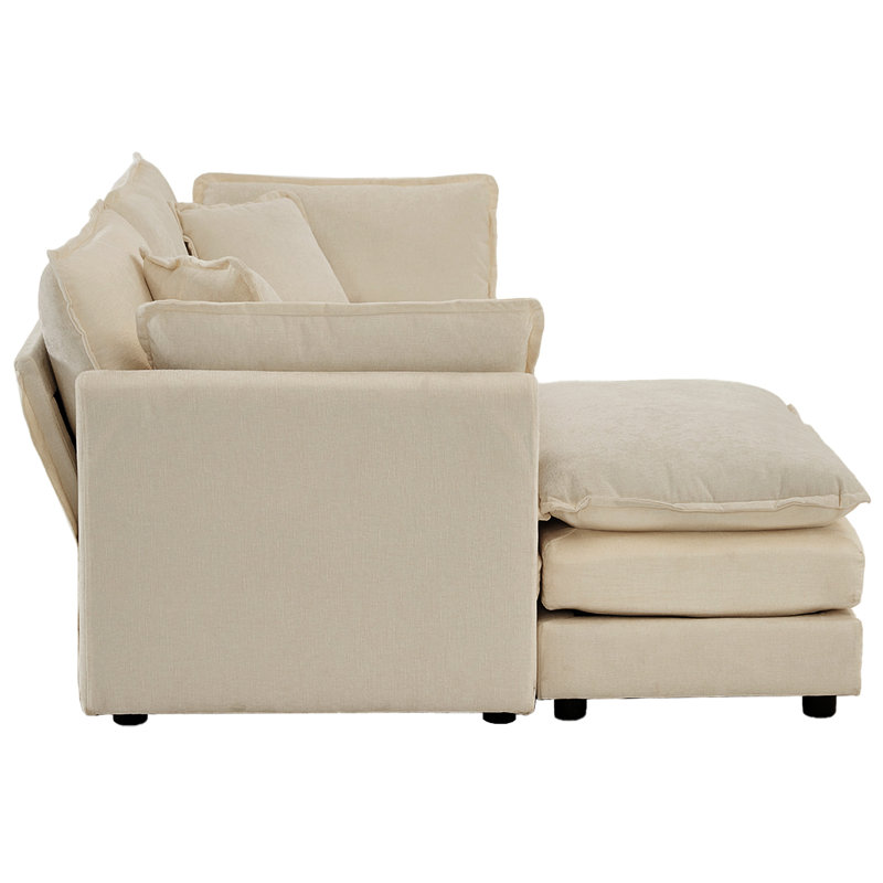Chenille deux avec, beige, éponge de qualité, structure en bois - Relax In Style