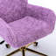 Chaise de bureau violette avec base en métal doré de 320 mm, laine d'alpaga artificielle, inclinable 40-654484663