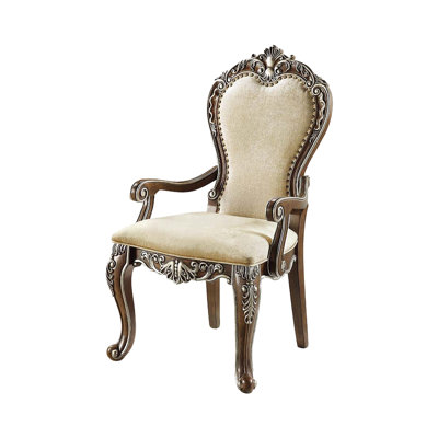 24.4" W ARM CHAIR (SET-2), ANTIQUE OAK