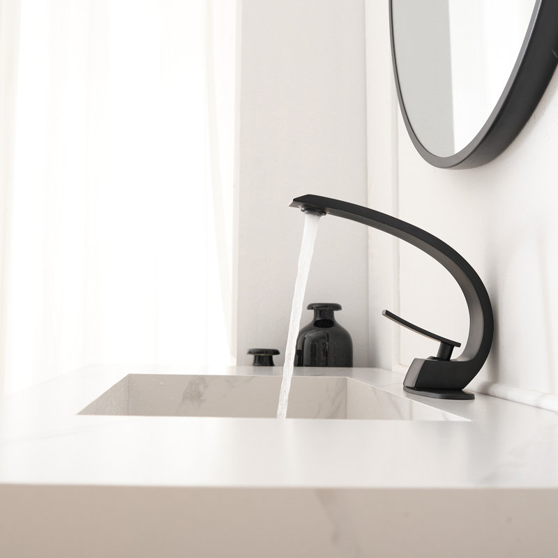 Robinet de salle de bain monocorps et monocommande, Noir mat