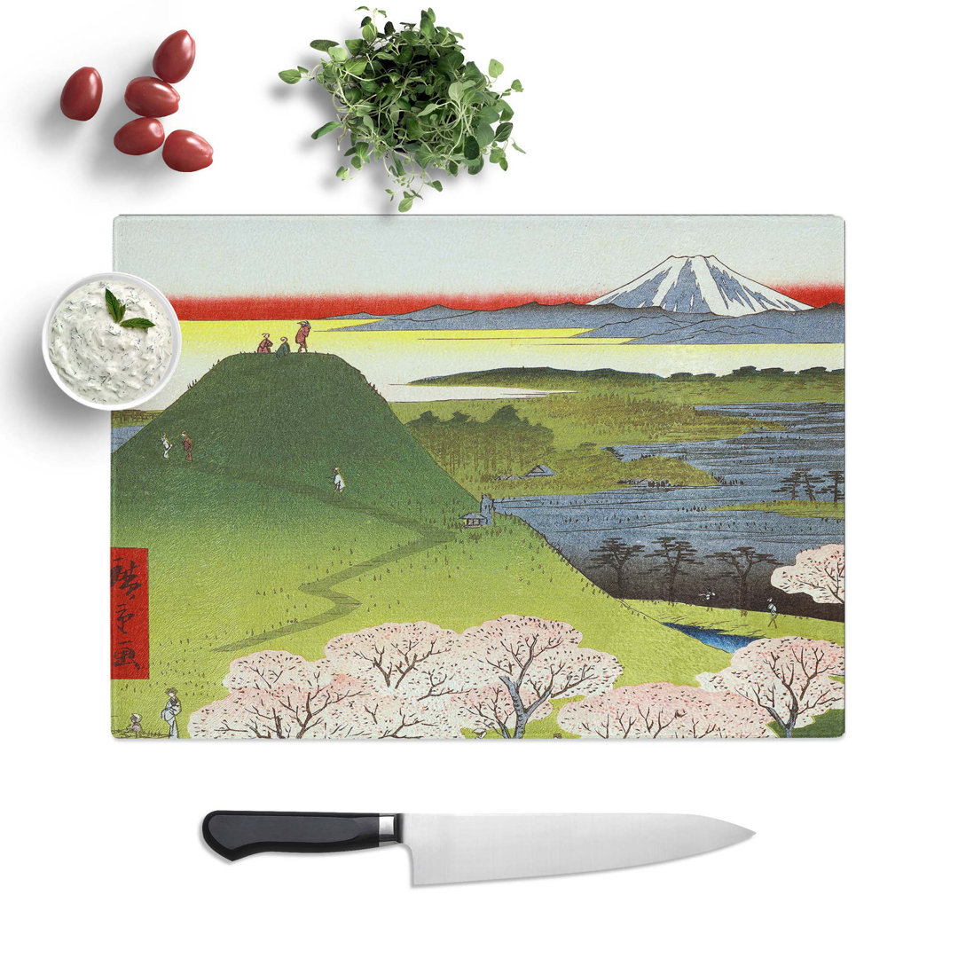 Tempered Glass New Fuji Meguro by Utagawa Hiroshige Chopping Board