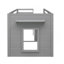 Lit mezzanine simple avec armoire et tablette - gris-1795922761