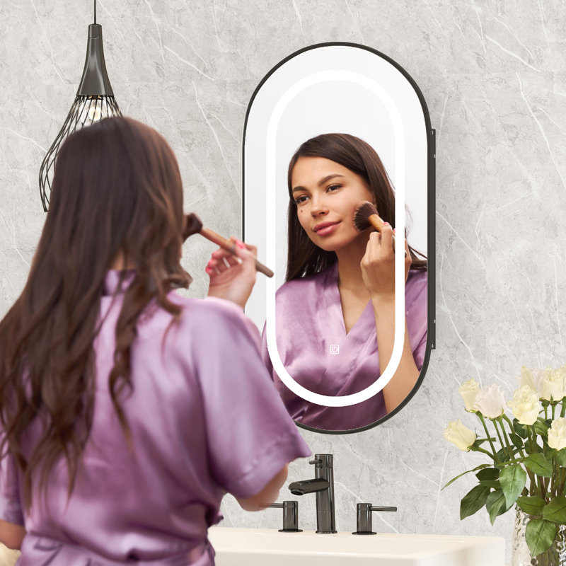 Larzie 16.5'' W 31.5'' H Frameless Medicine Cabinet Mirror 2 Fixed