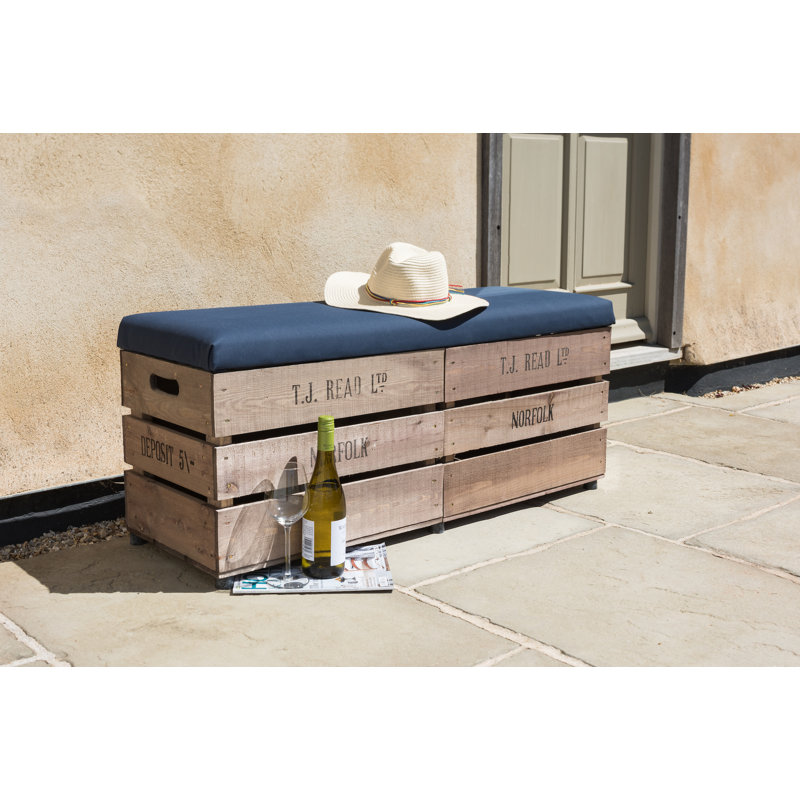 Chambersville Solid Wood Pine Outdoor Bench, Blue