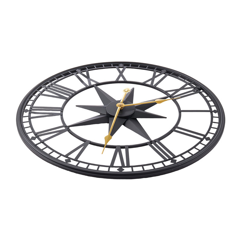 Metal Minimalist Roman Numerals Wall Clock