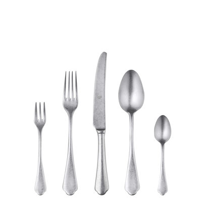 Ensemble de couverts Dolce Vita avec fourchettes à gâteaux - 30 pièces - Étain